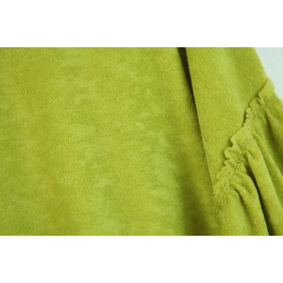 Free People XS Hoodie Sweatshirt Pullover Green Boho Grunge Oversize Terrycloth - Picture 8 of 8